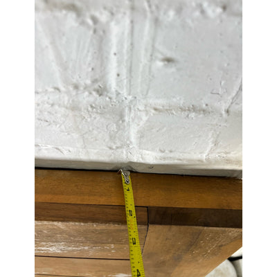 Rustic Farm Table Indoor/ Outdoor 67" x 32" Solid Wood Dining Table, Metal Legs, Antique