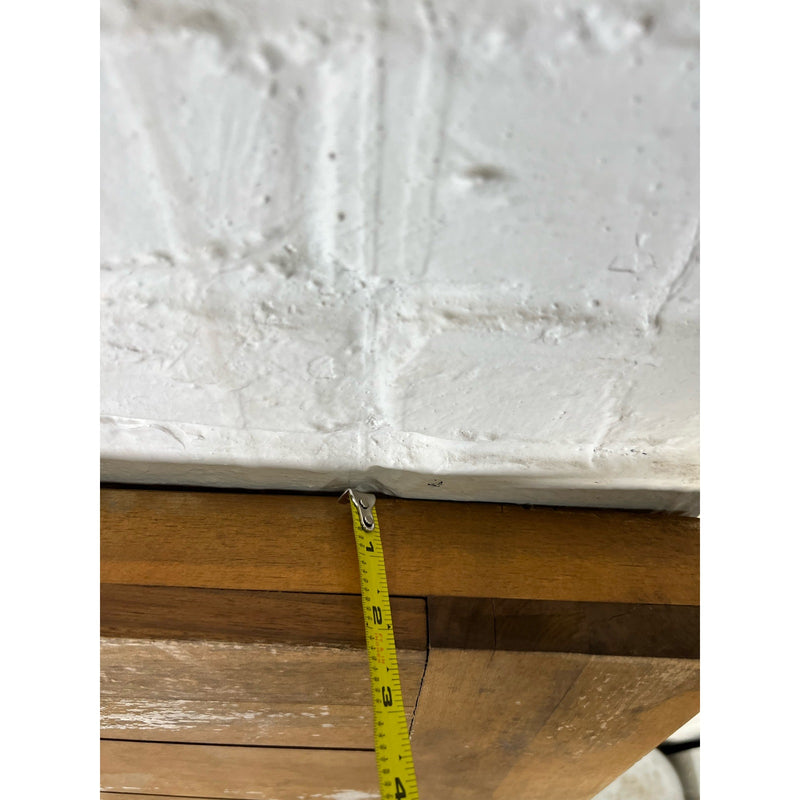 Rustic Farm Table Indoor/ Outdoor 67" x 32" Solid Wood Dining Table, Metal Legs, Antique