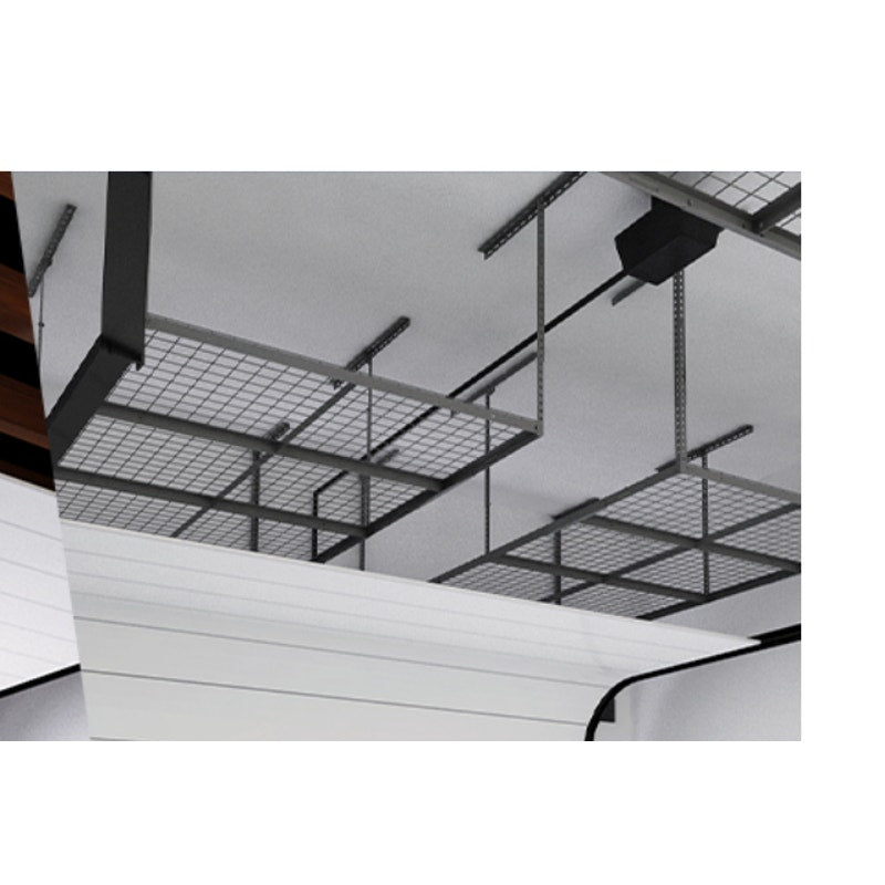FLEXIMOUNTS 3ft x 8ft Overhead Garage Storage Rack, Adjustable, BLACK GR38B-E