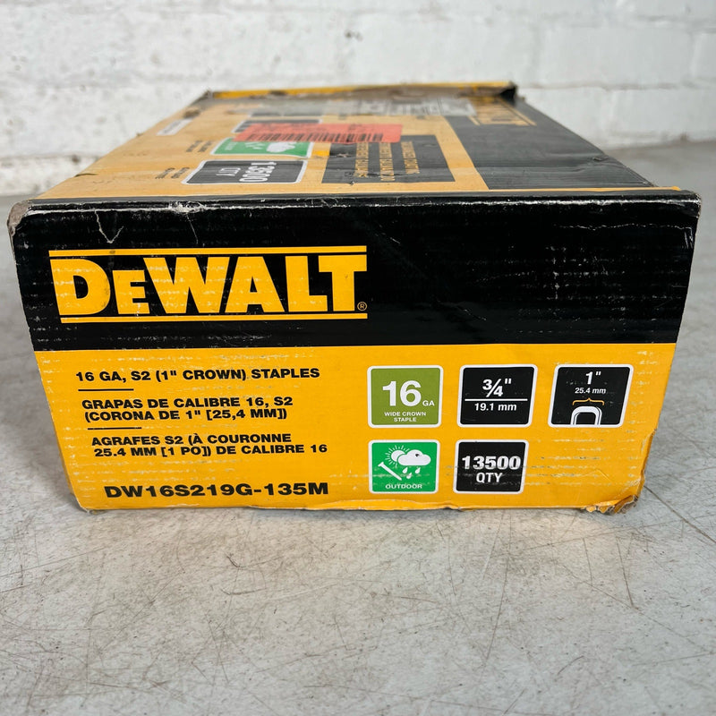 DEWALT 3/4" x 1" x 16-Gauge Galvanized Wide Crown Glue Collated Staple 13,500-Pc