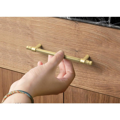 6-Pack Goo-Ki 7-1/2" Hole Center Cabinet Pulls Light Brushed Brass, Hardware