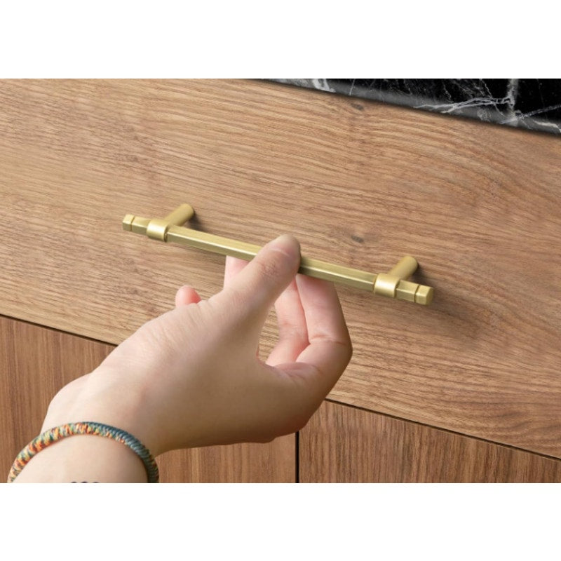 6-Pack Goo-Ki 7-1/2" Hole Center Cabinet Pulls Light Brushed Brass, Hardware