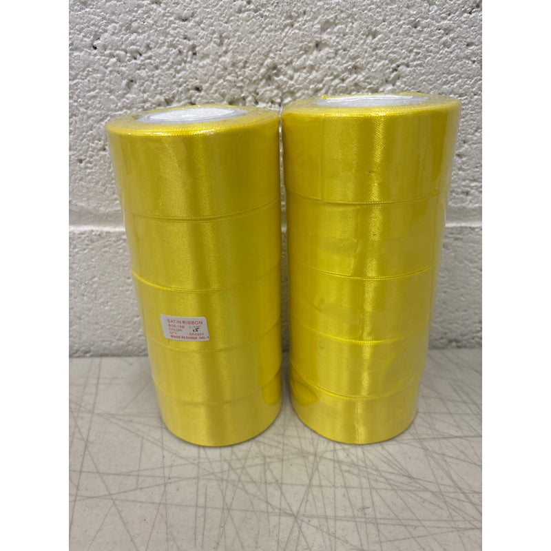 Pack-of-10 Yellow Satin Ribbon 1-1/2 " x 25 Yards Each Polyester Fabric Each