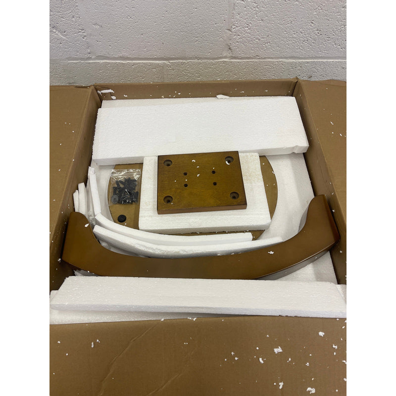 Tribesigns C-Shaped End Table, Round Solid Wood Side Table for Living Room