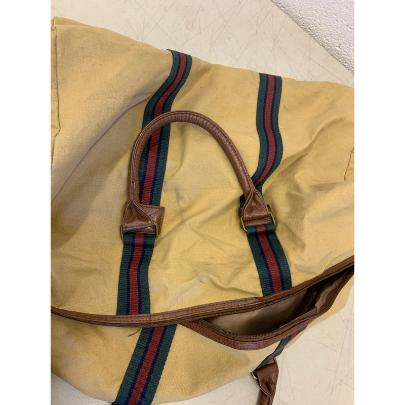Ralph Lauren Fragrances Tote Bag Tan with Green , Blue and Red Stripe