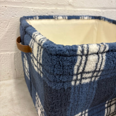 Koolaburra by Ugg 3 Piece Storage Set Soft Fuzzy Baskets Home Organization, Blue