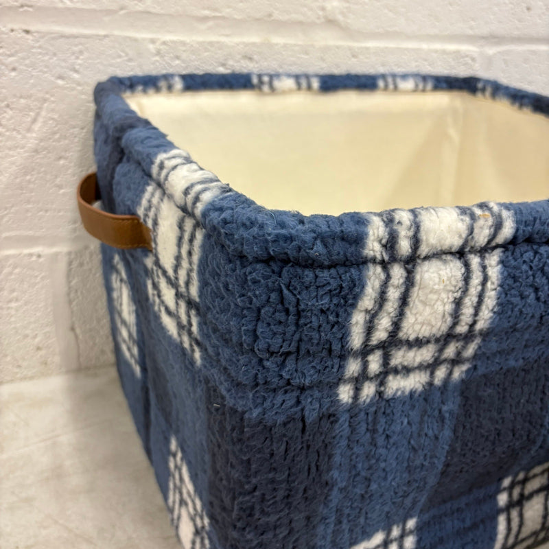 Koolaburra by Ugg 3 Piece Storage Set Soft Fuzzy Baskets Home Organization, Blue