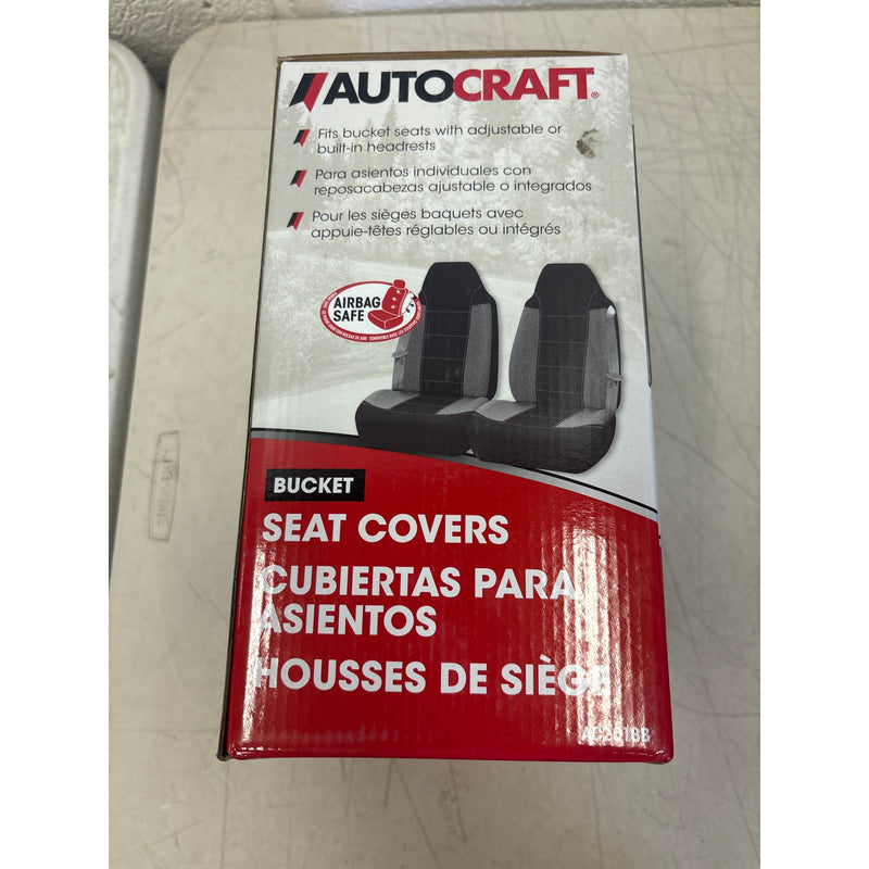 2-Pack AutoCraft Car/SUV Seat Cover Universal Bucket Seat Breathable- Black/Gray