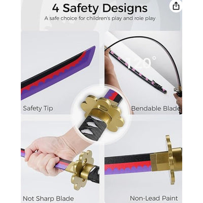 3Pcs Set One Piece Kitetsu+Shusui+Wado Sword 41" Toy Katana Replica Holster Belt