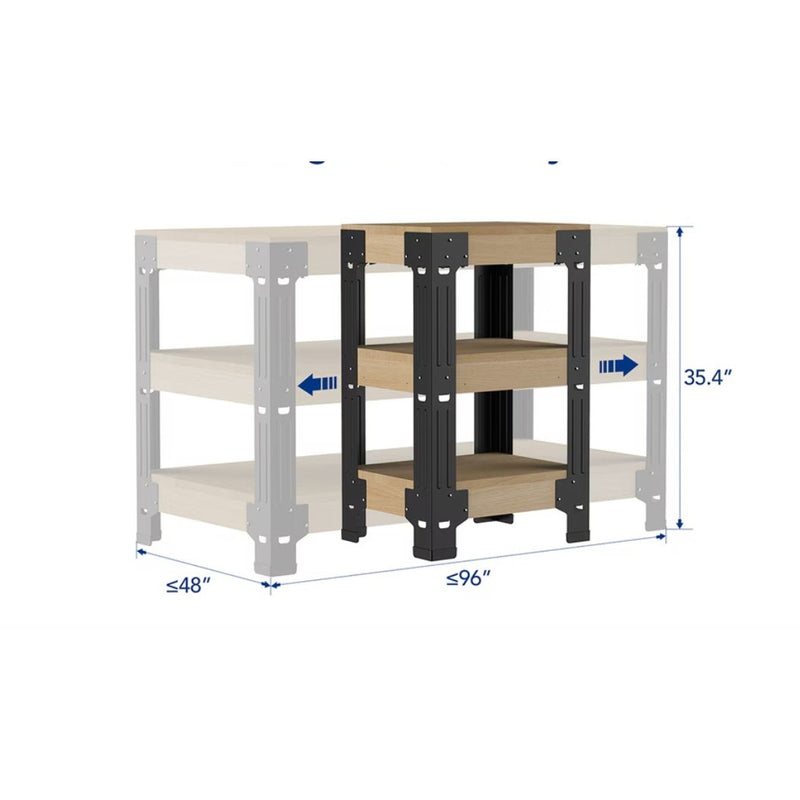 FRAME ONLY Fleximounts Custom Workbench and Shelving Frame, Heavy Duty - WB107A