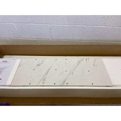 Tribesigns 59 " Faux Marble Console Table with Geometric Metal Base White & Gold