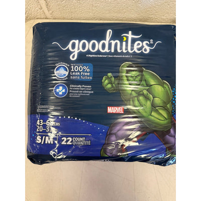 (2pk) Goodnites Boys' Nighttime Bedwetting Underwear, Size S/M (43-68 lbs) 44 Ct