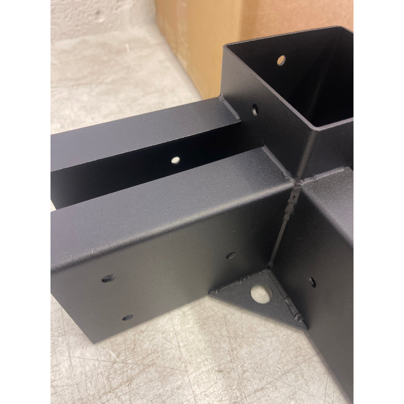 SET-of-2 4"x4" Post Base Steel 4 Way Large Right Angle Corner Base Bracket Post