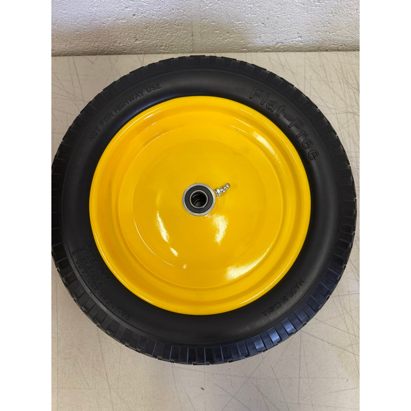 (2-PACK) 14.5x4-8 Wheels Flat Free Replacement Tires, Steel Rim, Universal Fit