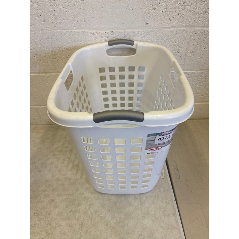 Sterilite White Plastic Laundry Basket w Handles 22.25"L x 17.38"W x 19.88"H