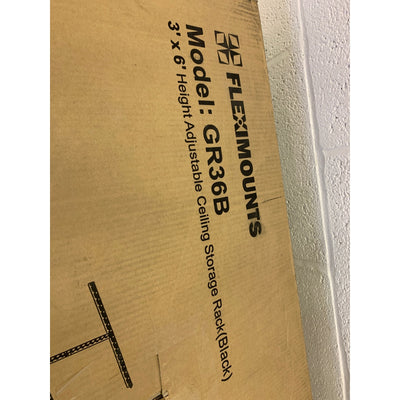 FLEXIMOUNTS  Overhead Garage Storage Adjustable Ceiling Rack 3x6 Missing Screws