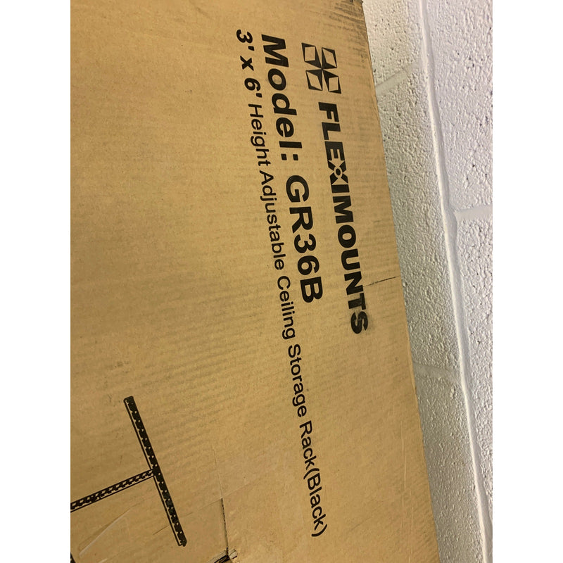 FLEXIMOUNTS  Overhead Garage Storage Adjustable Ceiling Rack 3x6 Missing Screws