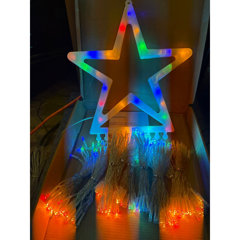 Christmas Decorations Outdoor,11.5 ft 317 LED Star Christmas Tree Lights,8 Modes