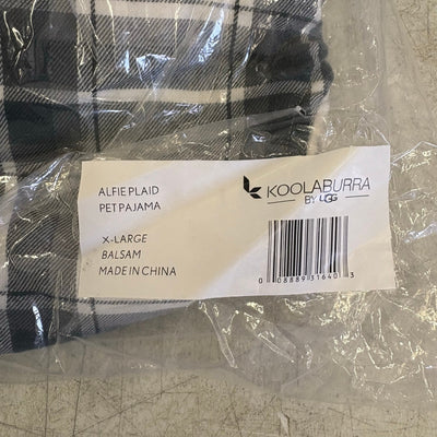 Koolaburra by UGG Pet Alfie Pajama w Hood Dog 20-21" Collar Gray Plaid, X-Large