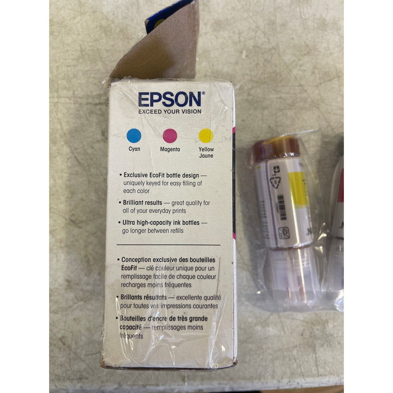 Epson - EcoTank 522 3-Pack Ink Bottles - Cyan/Magenta/Yellow - SEALED