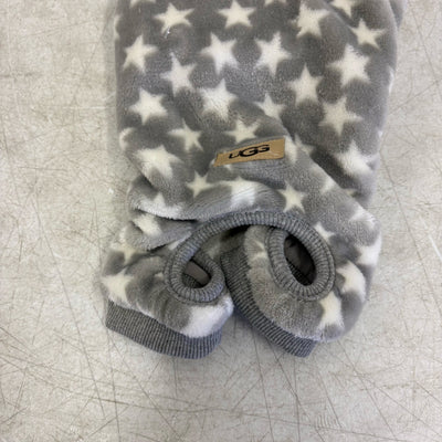 UGG Avery Small Glacier Gray Stars Hooded Soft Dog Pajama - 9-11" Collar