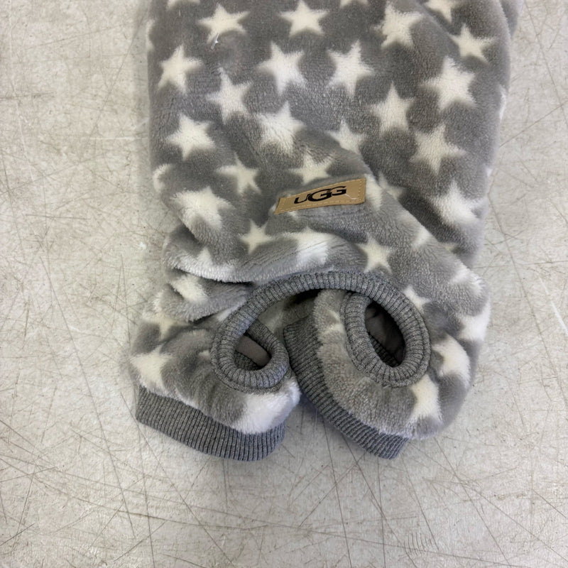 UGG Avery Small Glacier Gray Stars Hooded Soft Dog Pajama - 9-11" Collar