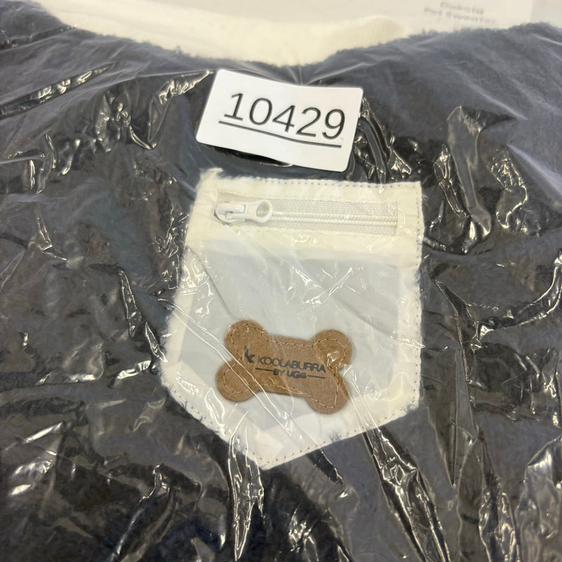 Koolaburra by UGG Pet Fuzzy Dakota Dog Sweater- 20-21" Collar Blue / White - XL