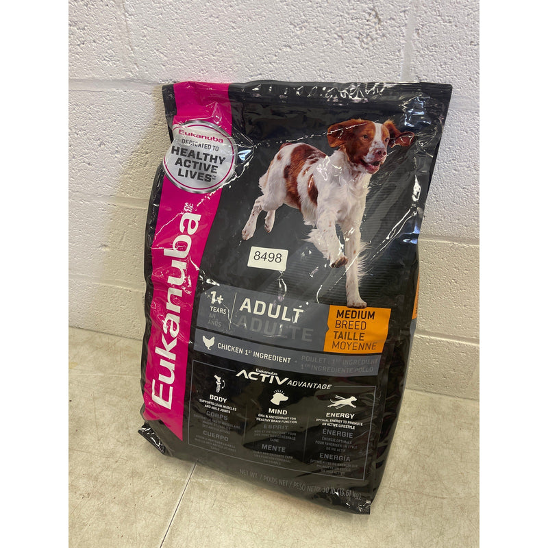 Eukanuba Adult Dry Medium Breed Dog Food, Chicken, Protein, DHA & Vitamins, 30 lbs