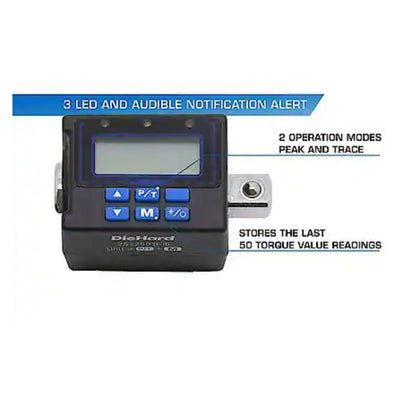 DieHard Digital Torque Adapter, 1/2 in. Drive, 25-250 lb-ft, LED & Audible Alert