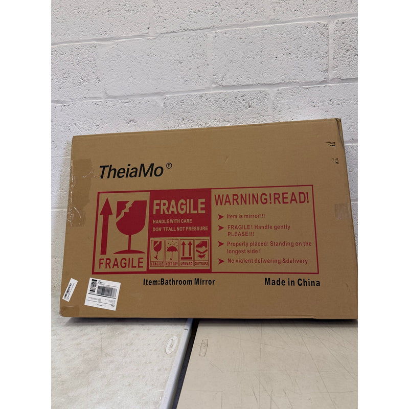 TheiaMo Rectangular LED Lighted Bathroom Mirror, 32"x20" - Gold Frame