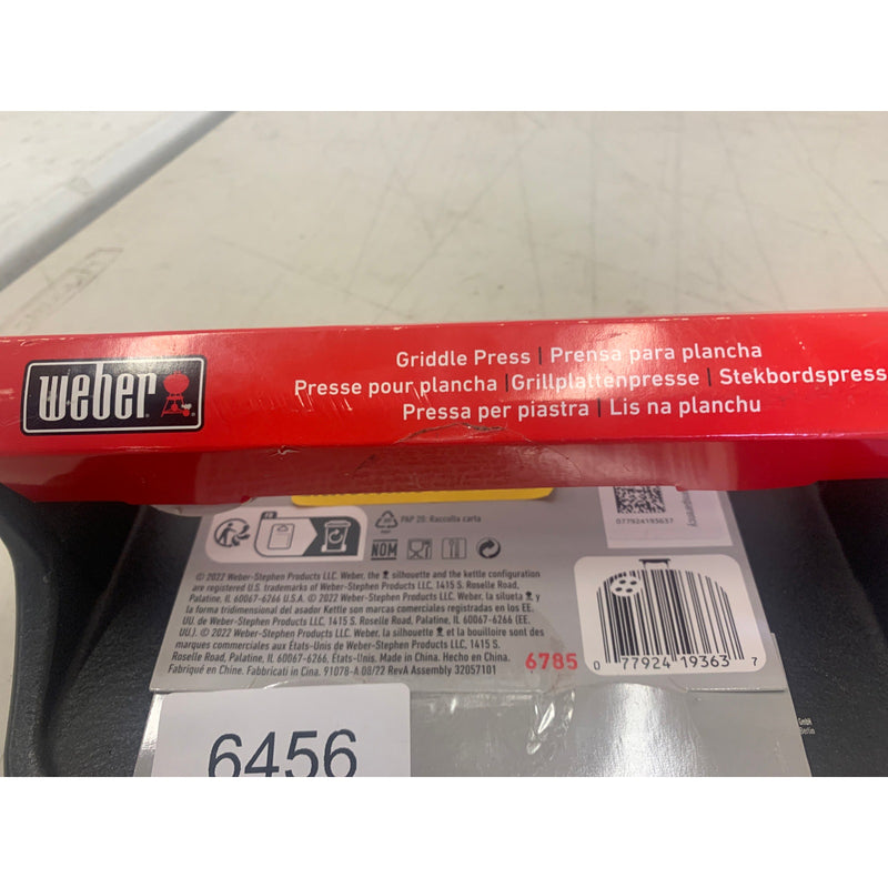 Weber Griddle Grill Press in Cast Iron 9"x6" 4lb
