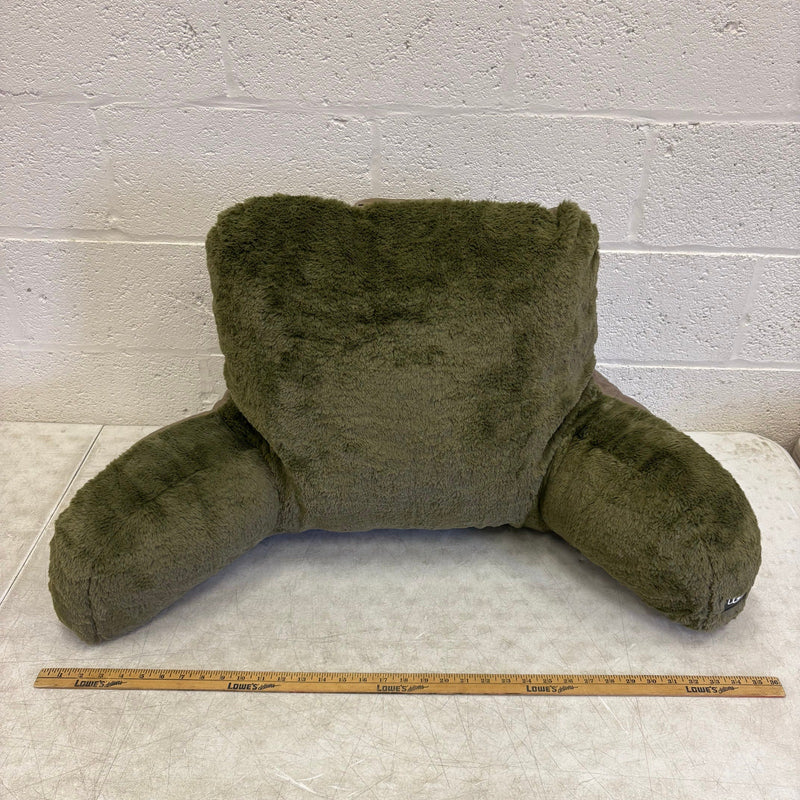 UGG Plush Backrest Pillow, 36"W x 20"H Reading Pillow Soft - Green Fuzzy Design