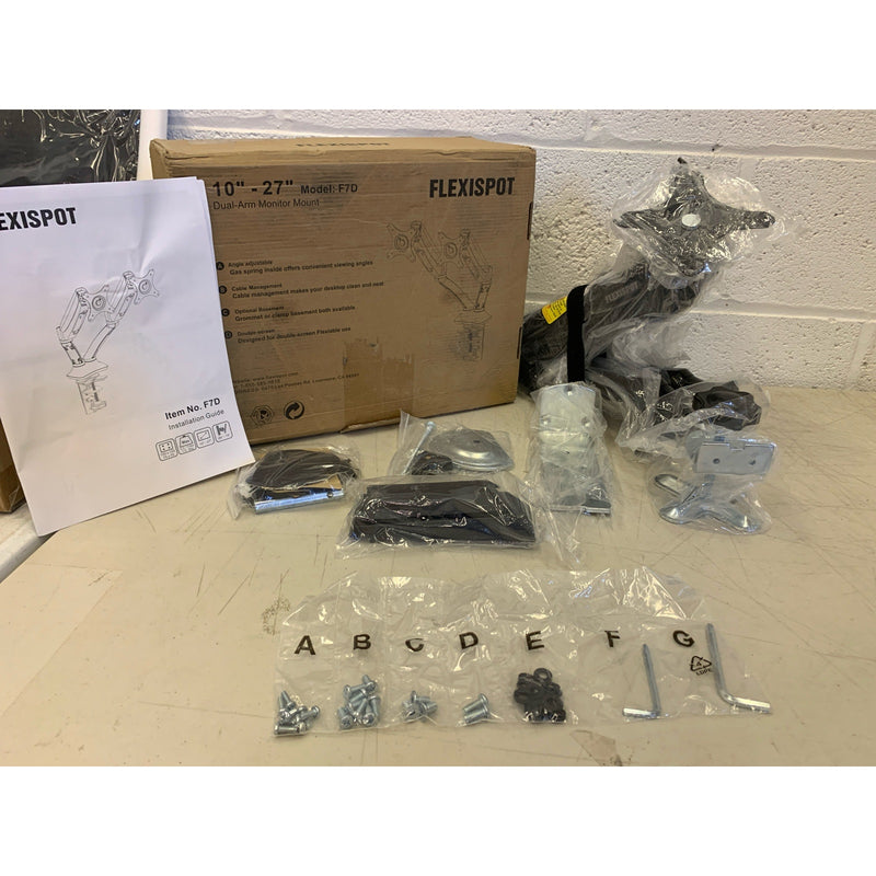 Flexispot 10" - 27" Dual Arm Monitor Mount F7D 11 lbs Maximum, Angle Adjustable