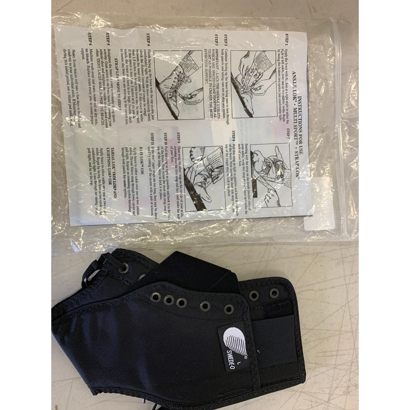 Swede-O Ankle Lok Support with Knit Tongue, Large Ankle Brace Black, Sprain