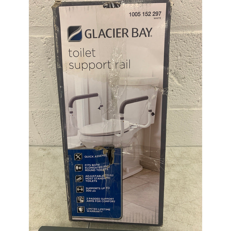 Glacier Bay Toilet Support Rail Adjustable Grab Bar - White - FGB368GB