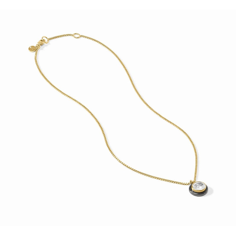 Julie Vos Tribeca Delicate Necklace, 24K Gold Plated, Adjustable Cubic Zirconia