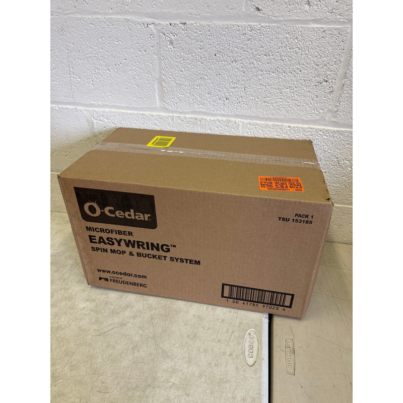 O-Cedar EasyWring Microfiber Spin Mop, Bucket Floor Cleaning System, Red, Gray