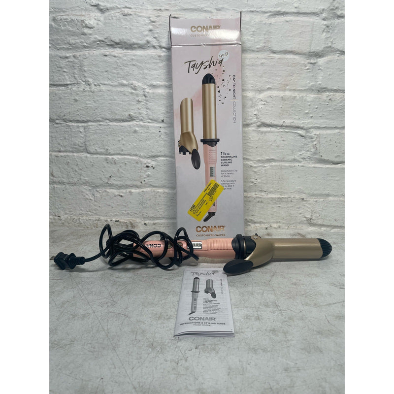 Tayshia by Conair 1.25" Tourmaline Ceramic Clip/Clipless Hair Curling Iron