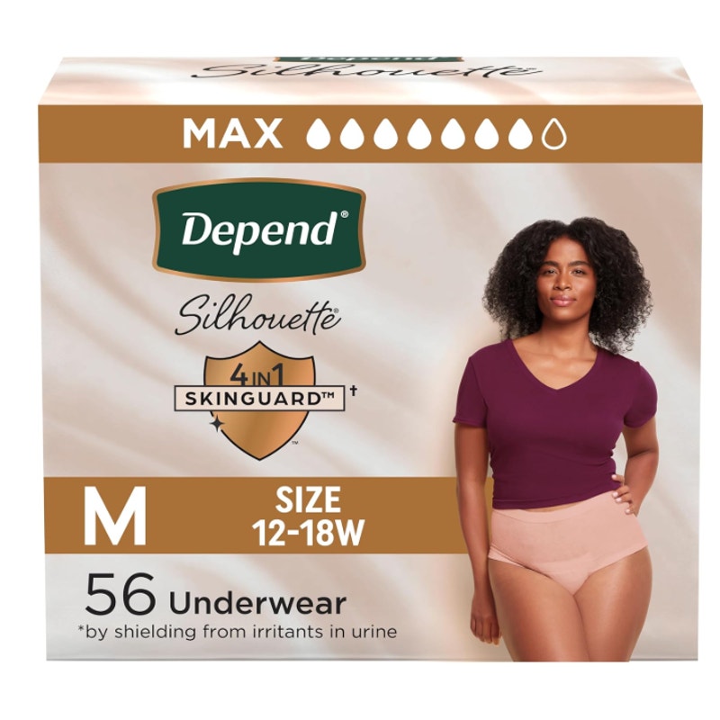 Depend Silhouette Adult Incontinence Bladder Leak Underwear 56 Count Medium Pink