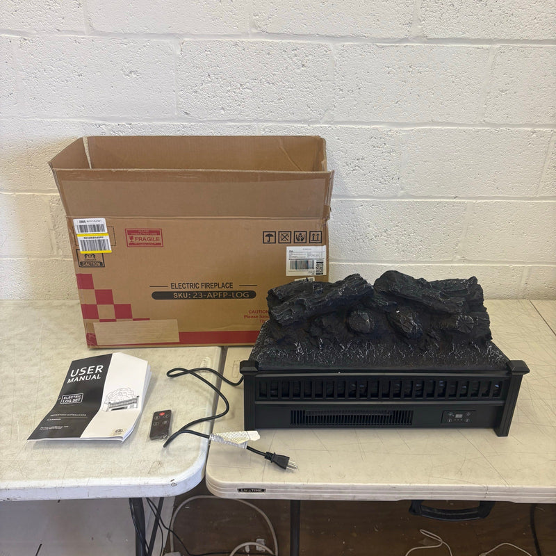 Infrared Electric Fireplace Logs, 23" Infrared Quartz, Remote Control Fireplace