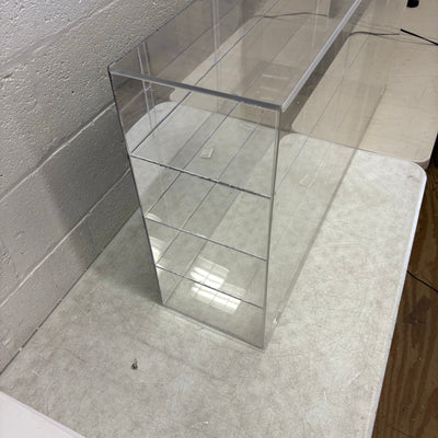 Clear Display Case w Mirror in Back 48 x 24 x 10.5 Inches, 4 Rows w Sliding Door