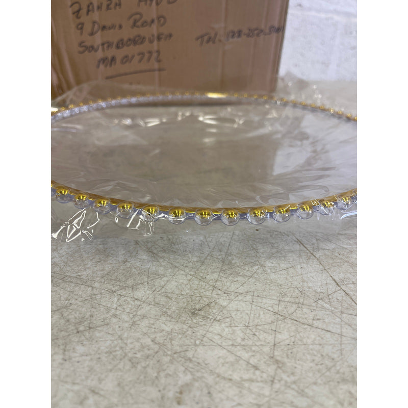 25-Count Fichiouy Clear Charger Plates 12.6" Plastic Round Table Charger Plates