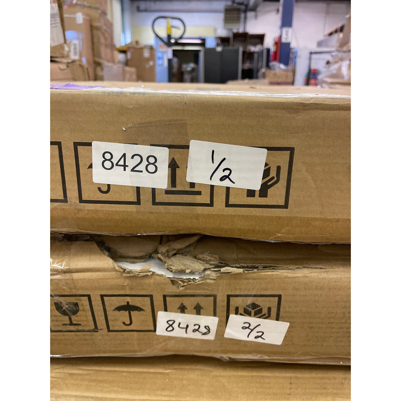 Tribesigns 8FT Conference Table, Modern Boat Shaped Meeting Table White & Black