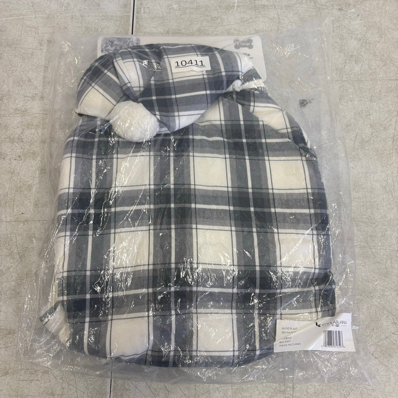 Koolaburra by UGG Pet Alfie Pajama w Hood Dog 20-21" Collar Gray Plaid, X-Large
