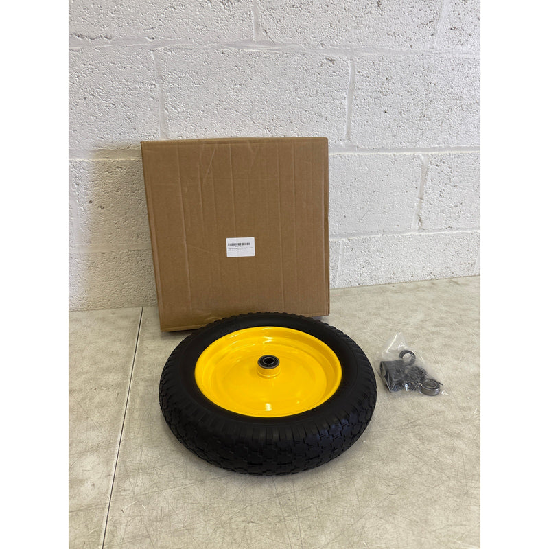 Single 14.5" Flat Free Replacement Tire / Wheel, Steel Rim, Universal Fit