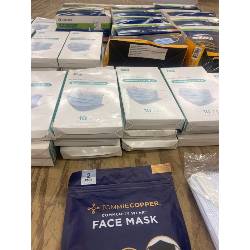 LOT OF 1000 Non-Medical Disposable Face Mask Yellow and Blue One Size Fits All