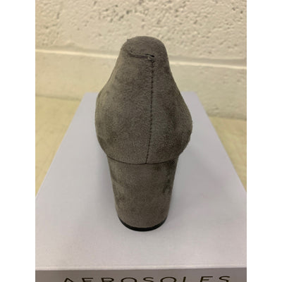 Aerosoles Shoes Betsy Comfortable Women's Almond Toe Pump in Grey Suede 6.5
