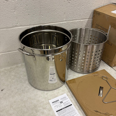 ROVSUN 36 QT Stainless Steel Stock Pot with Steamer Basket & Lifting Hook