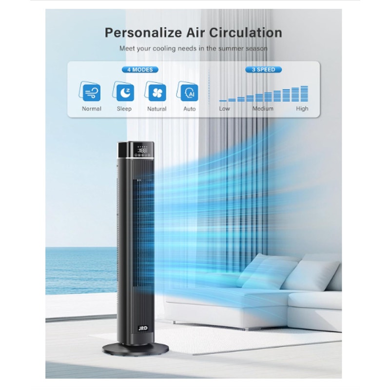 JRD Tower Fan 90° Oscillating Fans w Remote 40&