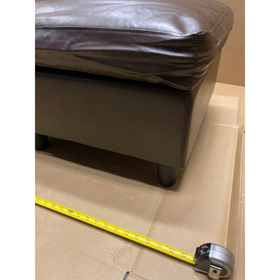 31 x 31 x 26" Leather Chair with Ottoman Footrest, Living Room Furniture, Brown